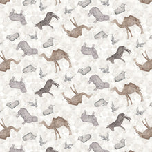 Silent Night Nativity by Studio 731 Silver Tossed Animals Cotton Fabric
