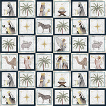 Silent Night Nativity by Studio 731 Navy Small Blocks Cotton Fabric
