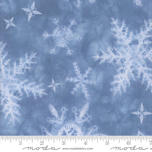 Winter Chill Snowflakes Shibori Cotton Fabric