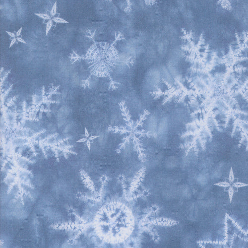 Winter Chill Snowflakes Shibori Cotton Fabric