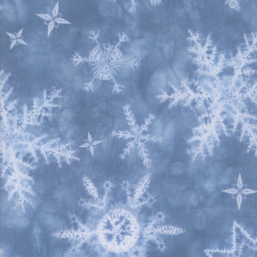 Winter Chill Snowflakes Shibori Cotton Fabric