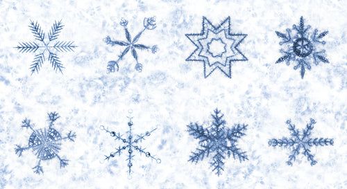 Winter Chill Snowflake Frost Cotton Fabric Panel