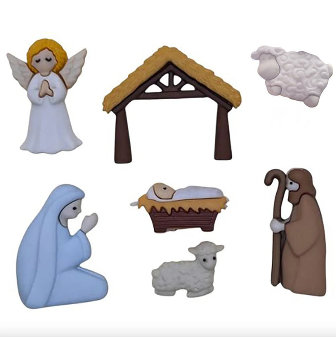 NEW Nativity Christmas Sheep Buttons Set