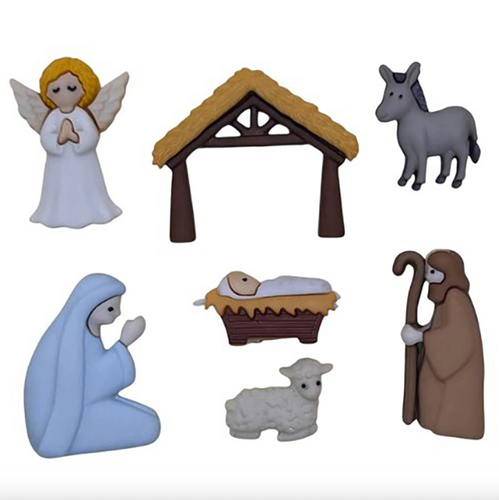 NEW Nativity Christmas Buttons Set