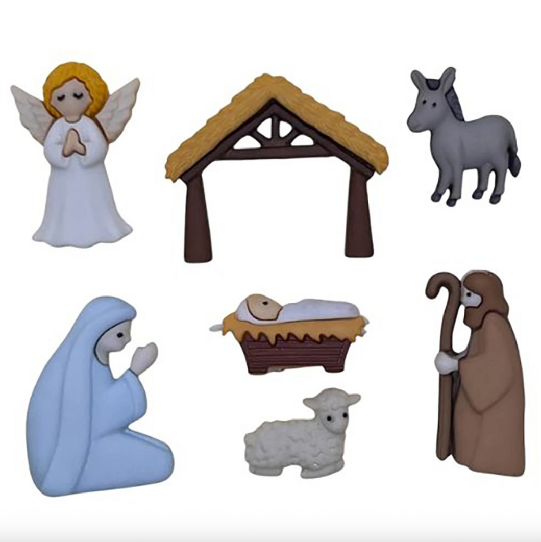 NEW Nativity Christmas Buttons Set