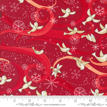 Winterly Peace Doves Crimson Cotton Fabric