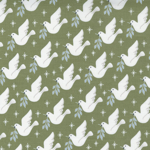 Christmas Morning Doves of Peace Pine Cotton Fabric