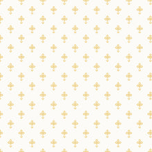 Holiday Twinkle Cross White Gold Metallic Cotton Fabric