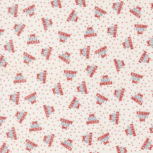 Independence Day God Bless America Vanilla Cotton Fabric