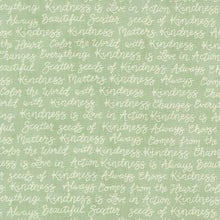 Kindness Words Sage Blender Cotton Fabric