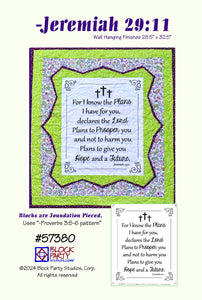 Jeremiah 29:11 Quilt Pattern & Fabric Panel Kit