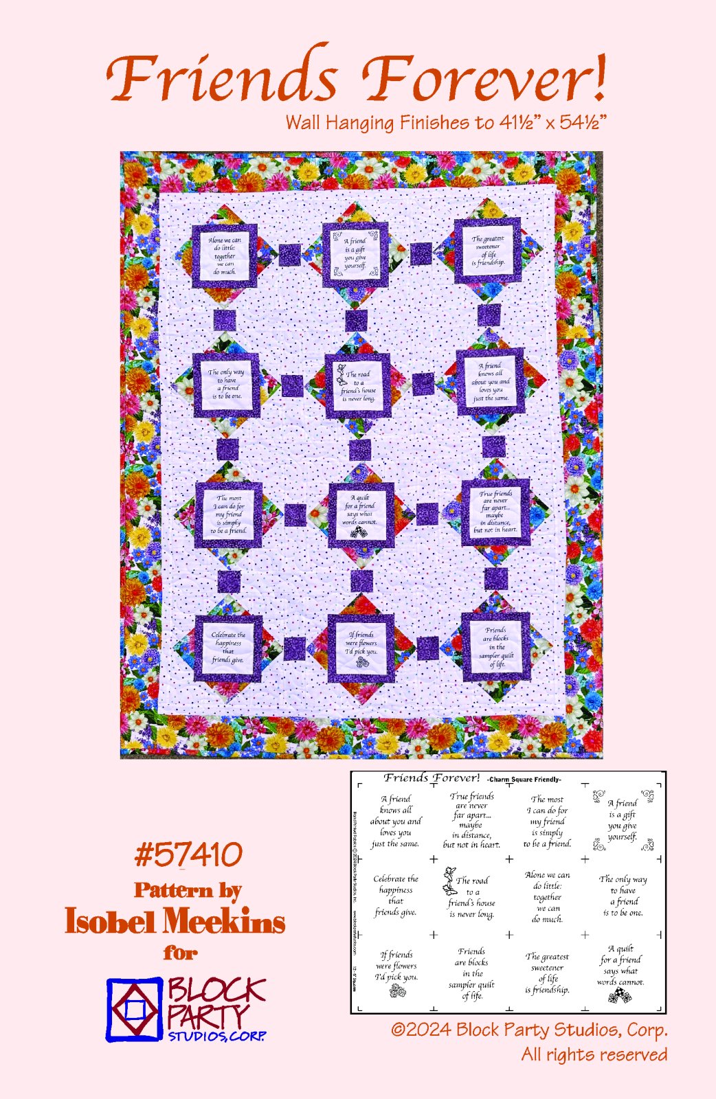 Friends Forever Quilt Pattern & Fabric Panel Kit