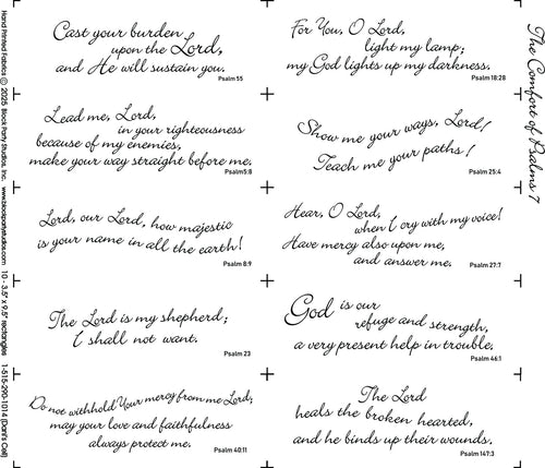 NEW Comfort of Psalms 7 Scripture Rectangles Fabric Panel