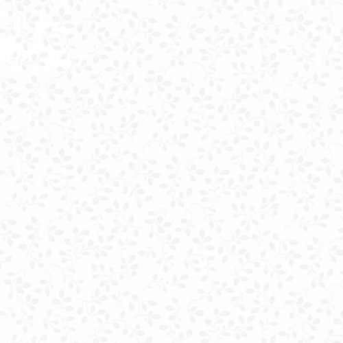 White on White Vines Cotton Fabric
