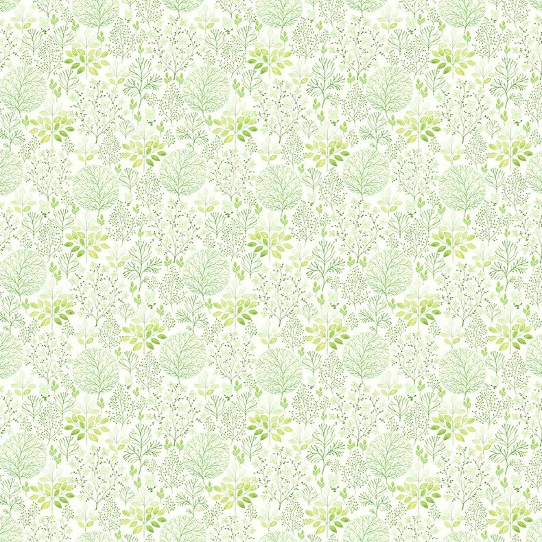 Glorious Garden Green Trees Cotton Fabric