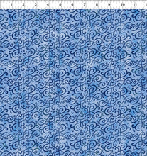 Glorious Garden Blue Scrolls Cotton Fabric