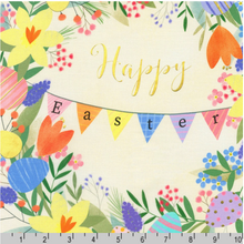Happy Easter Block Cotton Fabric Panel