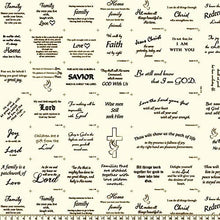 Message of Faith Patchwork Charm Square Text Cotton Fabric Panel