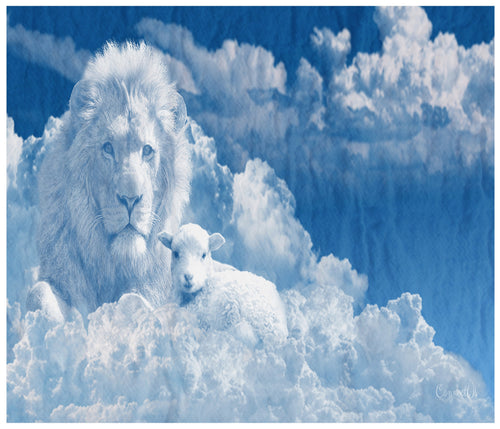 The Lion & The Lamb Clouds Cotton Fat Quarter Panel