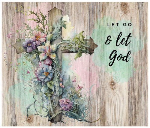 Let Go & Let God Cross Cotton Fat Quarter Panel