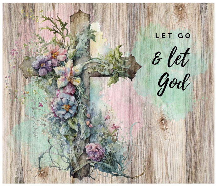 Let Go & Let God Cross Cotton Fat Quarter Panel