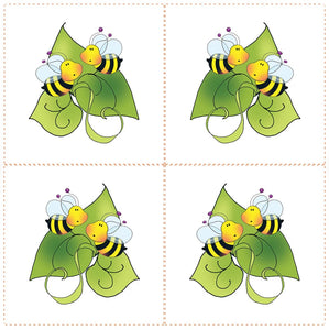 Four Bee Squares 4 inch block set