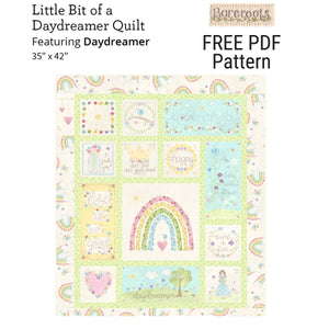 Daydreamer Inspirational Block Cotton Fabric Panel + FREE Quilt Pattern