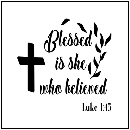 Blessed Is She Luke 1:45 6 inch Mini Fabric Panel