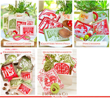Buon Natale Christmas Cards Snowflake Pine Cotton Fabric Panel