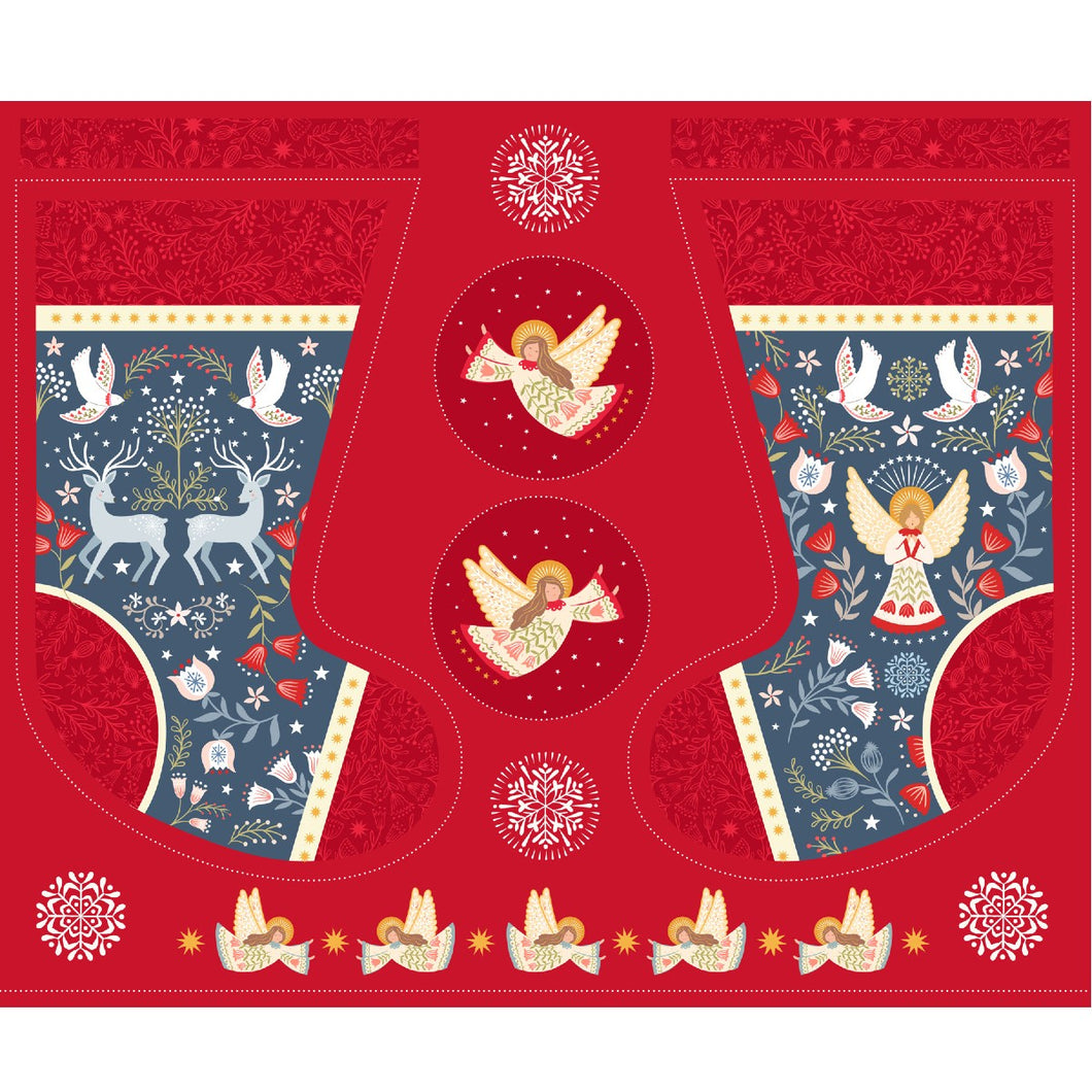 Peace and Joy Stocking Cotton Fabric Panel