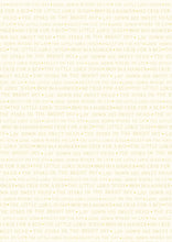 Away In A Manger Text on Cream with Gold Metallic Cotton Fabric