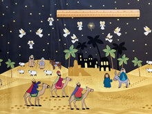 Away In A Manger Double Edge Border with Gold Metallic Cotton Fabric