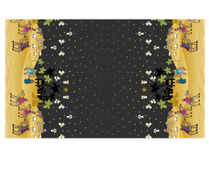 Away In A Manger Double Edge Border with Gold Metallic Cotton Fabric