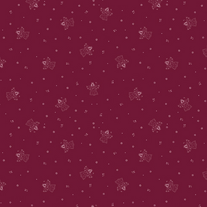 Silent Night Choir of Angels Berry Cotton Fabric