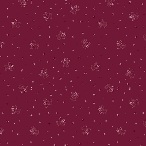 Silent Night Choir of Angels Berry Cotton Fabric