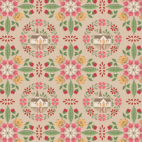 Home Town Holiday Chapel Tea Dye Cotton Fabric