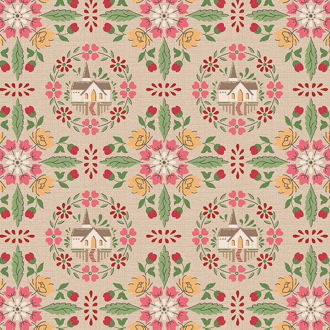 Home Town Holiday Chapel Tea Dye Cotton Fabric