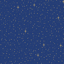 Christmas Wishes Starry Sky Blue Cotton Fabric