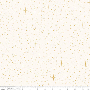 Christmas Wishes Starry Sky Cream Cotton Fabric