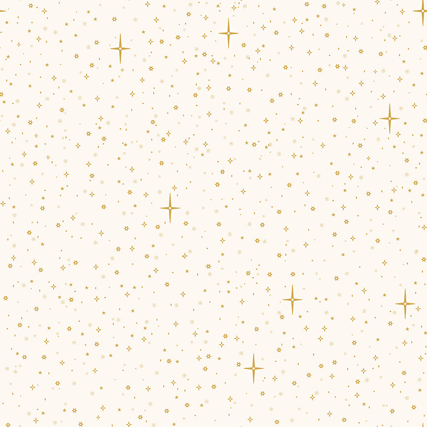 Christmas Wishes Starry Sky Cream Cotton Fabric