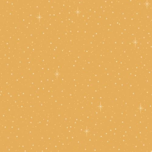 Christmas Wishes Starry Sky Gold Cotton Fabric