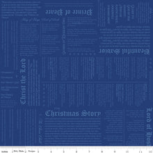 Christmas Wishes Christmas Story Blue Cotton Fabric