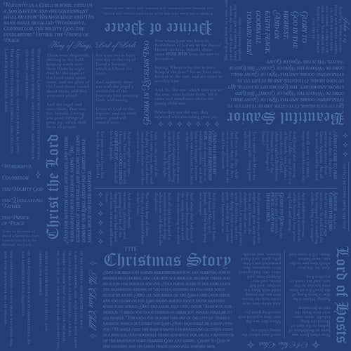 Christmas Wishes Christmas Story Blue Cotton Fabric