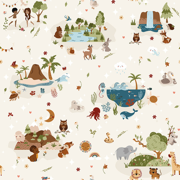 Created with Love Main Cloud Cotton Fabric