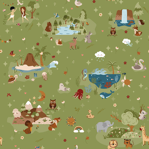 Created with Love Main Grass Cotton Fabric