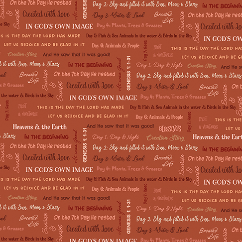 Created with Love It Is Written Clay Cotton Fabric