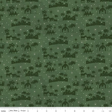 Come Let Us Adore Him Silhouettes Green Cotton Fabric