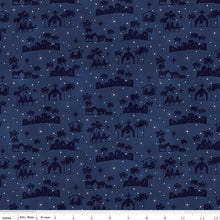 Come Let Us Adore Him Silhouettes Navy Cotton Fabric