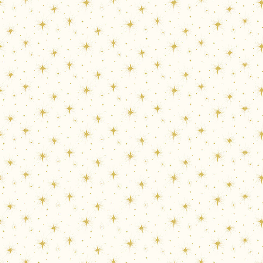 Come Let Us Adore Him Stars Cloud Cotton Fabric
