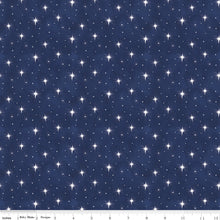 Come Let Us Adore Him Stars Navy Cotton Fabric